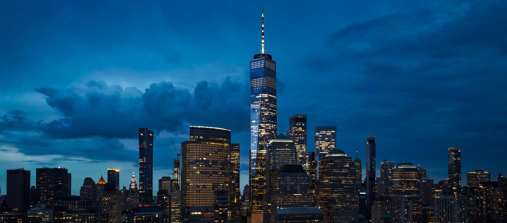 Business financing city skyline