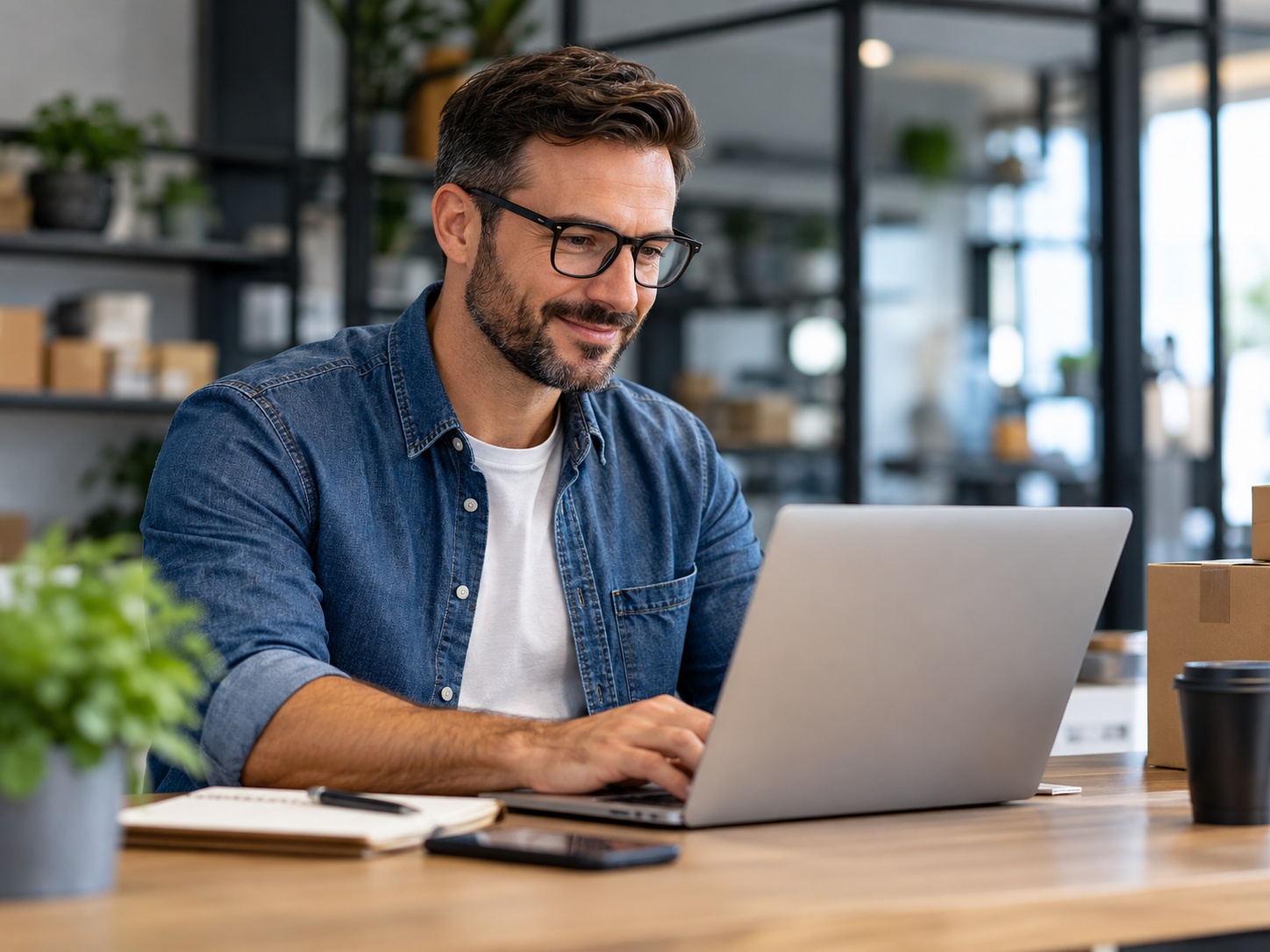 Business owner reviewing financing options